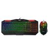 FRONTECH Wired Gaming Keyboard and Mouse Combo with RGB Backlight Effects| Membrane Keys with Retractable Stands | USB Plug & Play | Ergonomic & Comfortable Design | 1 Year Warranty (KB-0035, Black)