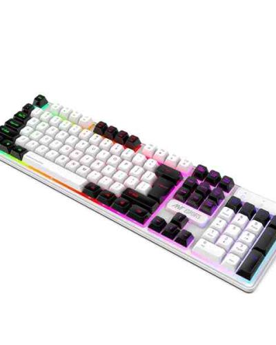 Ant Esports KM1610 LED Keyboard and Mouse Combo, 104 Keys Rainbow Backlit Keyboard and 7 Colour RGB Mouse, White Gaming Keyboard and Mouse Combo for PC Laptop Xbox PS4 Gamers and Work