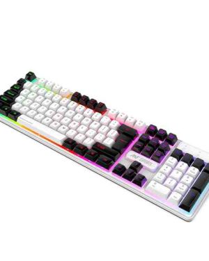 Ant Esports KM1610 LED Keyboard and Mouse Combo, 104 Keys Rainbow Backlit Keyboard and 7 Colour RGB Mouse, White Gaming Keyboard and Mouse Combo for PC Laptop Xbox PS4 Gamers and Work