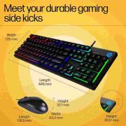 HP KM300F Wired USB Gaming Keyboard and Mouse Set, Membrane Backlit, 26 Keys Anti-Ghosting, 3 LED Indicators & 3D 6K USB Mouse with 6400DPI,Six-Speed Cyclic Resolution Switching, Black