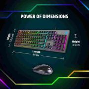 HP KM300F Wired USB Gaming Keyboard and Mouse Set, Membrane Backlit, 26 Keys Anti-Ghosting, 3 LED Indicators & 3D 6K USB Mouse with 6400DPI,Six-Speed Cyclic Resolution Switching, Black