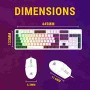 Ant Esports KM1610 LED Keyboard and Mouse Combo, 104 Keys Rainbow Backlit Keyboard and 7 Colour RGB Mouse, White Gaming Keyboard and Mouse Combo for PC Laptop Xbox PS4 Gamers and Work