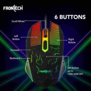 FRONTECH Wired Gaming Keyboard and Mouse Combo with RGB Backlight Effects| Membrane Keys with Retractable Stands | USB Plug & Play | Ergonomic & Comfortable Design | 1 Year Warranty (KB-0035, Black)