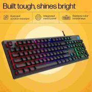 HP KM300F Wired USB Gaming Keyboard and Mouse Set, Membrane Backlit, 26 Keys Anti-Ghosting, 3 LED Indicators & 3D 6K USB Mouse with 6400DPI,Six-Speed Cyclic Resolution Switching, Black