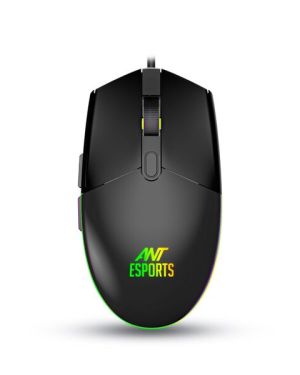 Ant Esports KM1650 Gaming Keyboard & Mouse Combo, Wired Backlit Rainbow LED Keyboard & 3200 DPI Gaming Mouse for PC/Laptop – Black