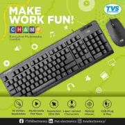 TVS ELECTRONICS Champ Executive Multimedia Combo (Wired Keyboard & Mouse)|10 Million+ keystrokes|Multimedia Functions