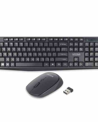 iVOOMi Spice IV-101KMC Wireless, Spill Resistant, Plug & Play Keyboard & Mouse Combo, Black