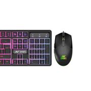 Ant Esports KM1650 Gaming Keyboard & Mouse Combo, Wired Backlit Rainbow LED Keyboard & 3200 DPI Gaming Mouse for PC/Laptop – Black