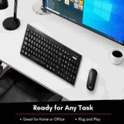 Frontech KB-0015 Multi-Device Wireless Keyboard Mouse Combo for Seamless Connection || Black || Compatible for PC, Laptop, Windows, Mac, Android with Nano reciver
