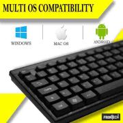 Frontech KB-0015 Multi-Device Wireless Keyboard Mouse Combo for Seamless Connection || Black || Compatible for PC, Laptop, Windows, Mac, Android with Nano reciver