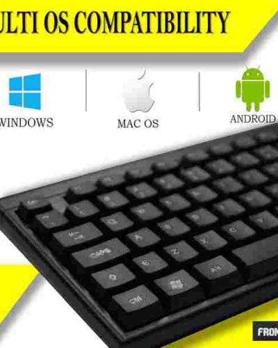 Frontech KB-0015 Multi-Device Wireless Keyboard Mouse Combo for Seamless Connection || Black || Compatible for PC, Laptop, Windows, Mac, Android with Nano reciver