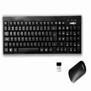 Frontech KB-0015 Multi-Device Wireless Keyboard Mouse Combo for Seamless Connection || Black || Compatible for PC, Laptop, Windows, Mac, Android with Nano reciver