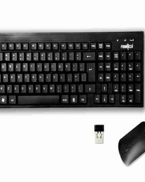 Frontech KB-0015 Multi-Device Wireless Keyboard Mouse Combo for Seamless Connection || Black || Compatible for PC, Laptop, Windows, Mac, Android with Nano reciver