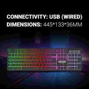 Ant Esports KM1650 Gaming Keyboard & Mouse Combo, Wired Backlit Rainbow LED Keyboard & 3200 DPI Gaming Mouse for PC/Laptop – Black
