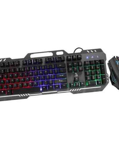 TAG GAMERZ Gaming Combo KIT Avenger RGB Keyboard/Mouse with 3 Color LED Keyboard and 1200/1600/2400/3200 DPI (Black)