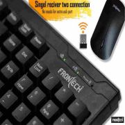 Frontech KB-0015 Multi-Device Wireless Keyboard Mouse Combo for Seamless Connection || Black || Compatible for PC, Laptop, Windows, Mac, Android with Nano reciver