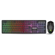 Ant Esports KM1650 Gaming Keyboard & Mouse Combo, Wired Backlit Rainbow LED Keyboard & 3200 DPI Gaming Mouse for PC/Laptop - Black