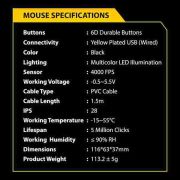 Ant Esports KM1650 Gaming Keyboard & Mouse Combo, Wired Backlit Rainbow LED Keyboard & 3200 DPI Gaming Mouse for PC/Laptop – Black