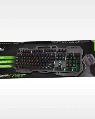 TAG GAMERZ Gaming Combo KIT Avenger RGB Keyboard/Mouse with 3 Color LED Keyboard and 1200/1600/2400/3200 DPI (Black)