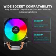 Ant Esports ICE-C200 V2 CPU Cooler/CPU Fan with Rainbow LED Fan | Support – Intel : LGA1700 / 115X / 1200/1366 x 775 & AMD : AM5, AM4, AM3+, AM3, AM2+, FM2, FM1