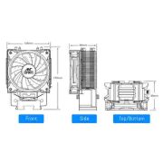 Ant Esports ICE-C612 V2 ARGB CPU Cooler| Support Intel LGA1200, LGA115X, LGA20XX, LGA1366, LGA1700 and AMD FM1, FM2, FM2+, AM2, AM2+, AM3, AM3+, AM4, AM5