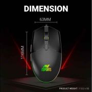 Ant Esports KM1600 Gaming Keyboard & Mouse Combo, Wired Backlit Rainbow LED Keyboard & 3200 DPI Gaming Mouse for PC/Laptop – Black