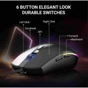 Ant Esports KM1600 Gaming Keyboard & Mouse Combo, Wired Backlit Rainbow LED Keyboard & 3200 DPI Gaming Mouse for PC/Laptop – Black