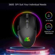Ant Esports KM1600 Gaming Keyboard & Mouse Combo, Wired Backlit Rainbow LED Keyboard & 3200 DPI Gaming Mouse for PC/Laptop – Black