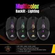 Ant Esports KM540 Gaming Backlit Keyboard and Mouse Combo, LED Wired Gaming Keyboard, Ergonomic & Wrist Rest Keyboard, Programmable Gaming Mouse for PC/Laptop/Mac Black