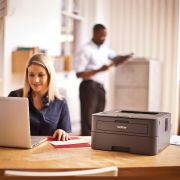 Effortlessly print high-quality monochrome documents with the Brother HL-L2321D Laser Printer. Enjoy automatic 2-sided printing, a print speed of up to 30 ppm, and a 250-sheet paper tray. With USB connectivity and a monthly duty cycle of up to 10,000 pages, this reliable printer is perfect for home and small office use. Includes a 1-year on-site warranty.