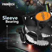 FRONTECH 775/1155 CPU Cooling Fan with Universal Socket & Heat Sink for Better Air Circulation, Super Silent, De-Vibrating, HS Sunflower Design, (CPF-0002, Black)