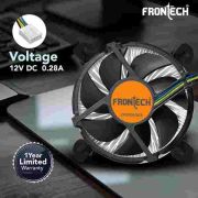 FRONTECH 775/1155 CPU Cooling Fan with Universal Socket & Heat Sink for Better Air Circulation, Super Silent, De-Vibrating, HS Sunflower Design, (CPF-0002, Black)