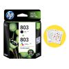 HP 803 2-Pack Economy Black/Tri-Color Original Ink Cartridges
