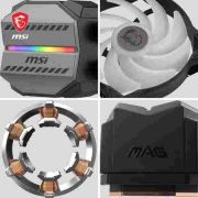 MSI MAG CORELIQUID M240 AIO CPU Liquid Cooler, 240mm Radiator, 2 x 120mm Fans, Split-Flow Water Cooling, LGA 1700 and AM5 Compatibility