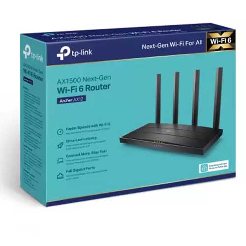 TP-Link Archer AX12 AX1500 Dual Band Gigabit 1500 Mbps Wi-Fi 6 Router (Black, Dual Band)