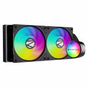 ZEBRONICS AIO240AB - 240mm AIO Liquid Cooler with Support Up To LGA1700 / AM5 sockets, Anti Leak Design, ARGB sync, Braided Tubing, Fan controller with Remote control (Black)