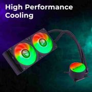 ZEBRONICS AIO240AB – 240mm AIO Liquid Cooler with Support Up To LGA1700 / AM5 sockets, Anti Leak Design, ARGB sync, Braided Tubing, Fan controller with Remote control (Black)