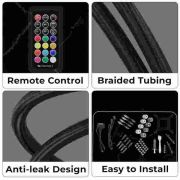 ZEBRONICS AIO240AB - 240mm AIO Liquid Cooler with Support Up To LGA1700 / AM5 sockets, Anti Leak Design, ARGB sync, Braided Tubing, Fan controller with Remote control (Black)