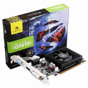 ZEBRONICS Gt610 2GB DDR3 with Pcie 2.0,Multiconnectivity Hdmi Dvi Vga,High Efficiency,Heatsink with Fan