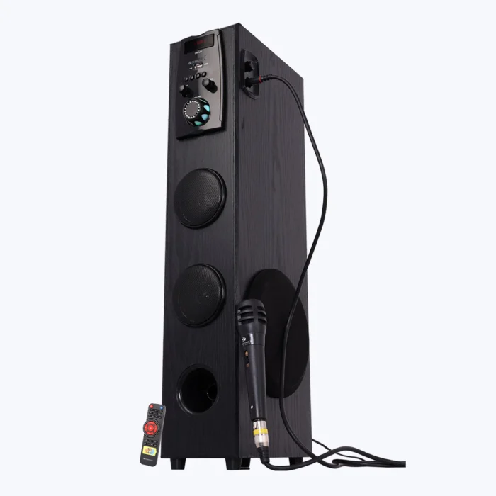 Zeb Impact Tower Remote control Speaker, Wireless BT/USB/ FM /AUX/MIC Input, LED Display