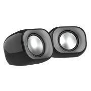 HP DHS-2111 Wired Speaker, 2-Channel Surround Sound, 3.5mm aux connectivity, PC and Phone Compatible, Easy Volume Controls, 1-Year Warranty, 0.27 kg, Black