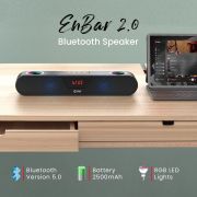 EVM EnBar 2.0 Bluetooth Speaker - RGB Lights - 8 Hrs of Playtime - 16W Max Output - Type C & Aux Cable Included - 1 Year Warranty (EVM-BTS-101)