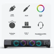 Zeb Wonderbar 10 2.0 multimedia RGB speaker for Laptop, Desktop, Mobile, TV, 3.5mm jack, USB