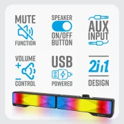 Zebronics Wonderbar 20 PC/Laptop Speaker (2.0), RGB, 3.5mm jack
