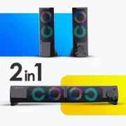 Zeb Wonderbar 10 2.0 multimedia RGB speaker for Laptop, Desktop, Mobile, TV, 3.5mm jack, USB