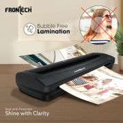 FRONTECH HD-32020 Laminator/Lamination Machine, Adjustable Temperature, Over-Thin Design with 4 Rollers, for Office and Home, 1 Year Warranty (LAM-0001, Grey)