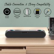 EVM EnBar 2.0 Bluetooth Speaker - RGB Lights - 8 Hrs of Playtime - 16W Max Output - Type C & Aux Cable Included - 1 Year Warranty (EVM-BTS-101)