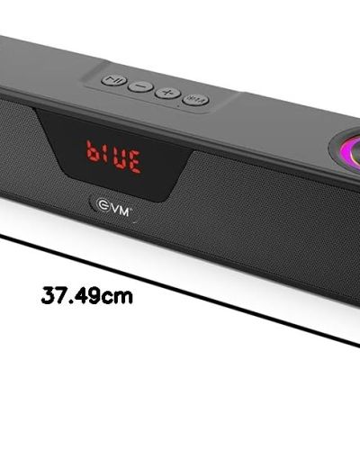 EVM EnBar 2.0 Bluetooth Speaker – RGB Lights – 8 Hrs of Playtime – 16W Max Output – Type C & Aux Cable Included – 1 Year Warranty (EVM-BTS-101)