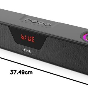 EVM EnBar 2.0 Bluetooth Speaker – RGB Lights – 8 Hrs of Playtime – 16W Max Output – Type C & Aux Cable Included – 1 Year Warranty (EVM-BTS-101)
