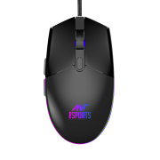 Ant Esports GM60 Optical Gaming Mouse Wired, 6 Programmable Buttons, 3200 DPI Adjustable, Optical Gamer Gaming Mice with Multicolour LED Lights - Black